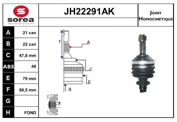 SNRA JH22291AK Шарнир равных угловых скоростей (ШРУС) JH22291AK: Отличная цена - Купить в Польше на 2407.PL!