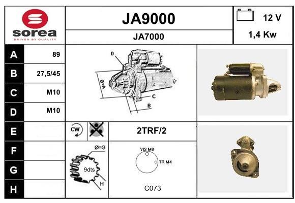 SNRA JA9000 Starter JA9000: Buy near me in Poland at 2407.PL - Good price!