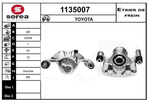 SNRA 1135007 Суппорт тормозной задний левый 1135007: Отличная цена - Купить в Польше на 2407.PL!