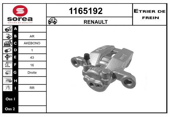 SNRA 1165192 Brake caliper 1165192: Buy near me in Poland at 2407.PL - Good price!