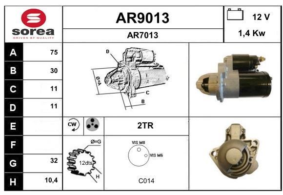 SNRA AR9013 Starter AR9013: Buy near me at 2407.PL in Poland at an Affordable price!