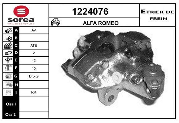 SNRA 1224076 Суппорт тормозной передний правый 1224076: Отличная цена - Купить в Польше на 2407.PL!