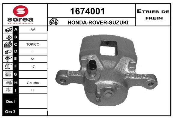 SNRA 1674001 Brake caliper front left 1674001: Buy near me in Poland at 2407.PL - Good price!