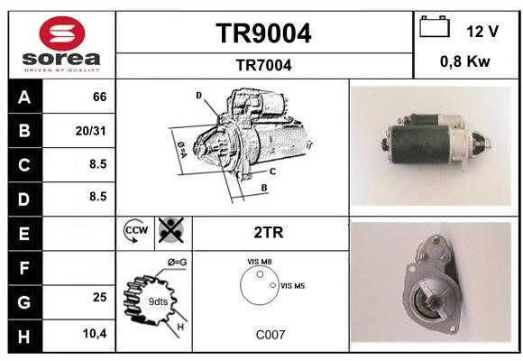 SNRA TR9004 Starter TR9004: Buy near me in Poland at 2407.PL - Good price!