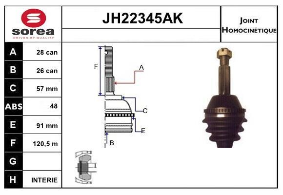 SNRA JH22345AK Шарнир равных угловых скоростей (ШРУС) JH22345AK: Отличная цена - Купить в Польше на 2407.PL!