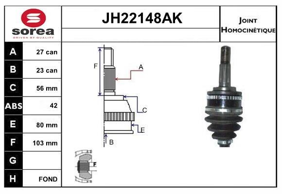 SNRA JH22148AK Шарнір рівних кутових швидкостей (ШРКШ) JH22148AK: Приваблива ціна - Купити у Польщі на 2407.PL!