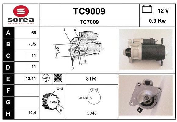 SNRA TC9009 Starter TC9009: Buy near me in Poland at 2407.PL - Good price!