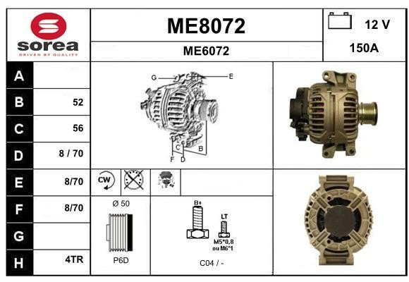 SNRA ME8072 Alternator ME8072: Dobra cena w Polsce na 2407.PL - Kup Teraz!
