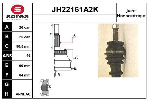SNRA JH22161A2K Шарнир равных угловых скоростей (ШРУС) JH22161A2K: Отличная цена - Купить в Польше на 2407.PL!