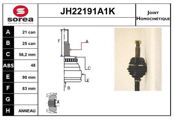 SNRA JH22191A1K Шарнір рівних кутових швидкостей (ШРКШ) JH22191A1K: Приваблива ціна - Купити у Польщі на 2407.PL!
