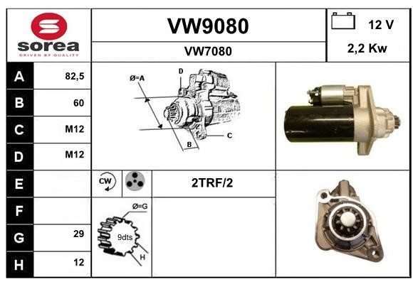 SNRA VW9080 Starter VW9080: Buy near me in Poland at 2407.PL - Good price!