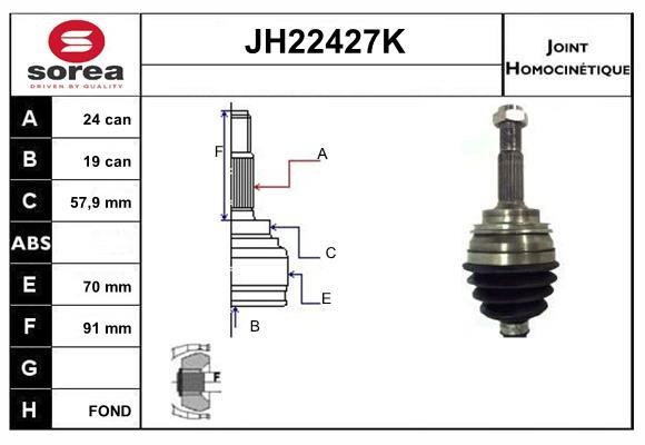 SNRA JH22427K Шарнир равных угловых скоростей (ШРУС) JH22427K: Отличная цена - Купить в Польше на 2407.PL!