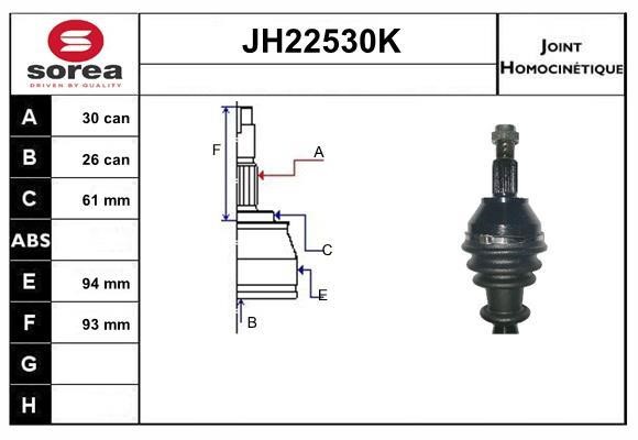SNRA JH22530K Шарнір рівних кутових швидкостей (ШРКШ) JH22530K: Приваблива ціна - Купити у Польщі на 2407.PL!