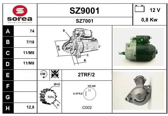 SNRA SZ9001 Starter SZ9001: Buy near me in Poland at 2407.PL - Good price!