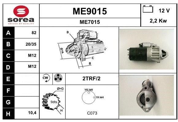SNRA ME9015 Starter ME9015: Buy near me at 2407.PL in Poland at an Affordable price!