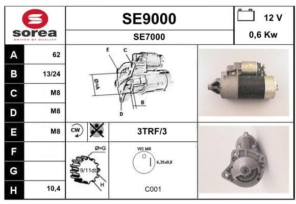 SNRA SE9000 Стартер SE9000: Купить в Польше - Отличная цена на 2407.PL!