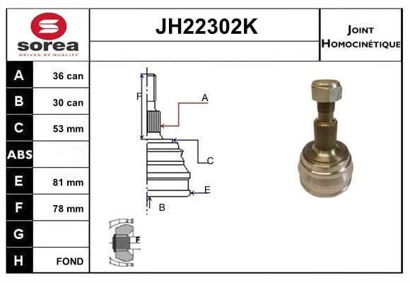 SNRA JH22302K Шарнир равных угловых скоростей (ШРУС) JH22302K: Отличная цена - Купить в Польше на 2407.PL!