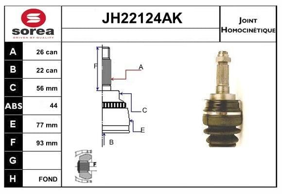 SNRA JH22124AK Шарнир равных угловых скоростей (ШРУС) JH22124AK: Отличная цена - Купить в Польше на 2407.PL!