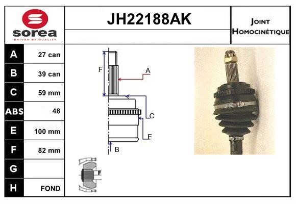 SNRA JH22188AK Шарнір рівних кутових швидкостей (ШРКШ) JH22188AK: Приваблива ціна - Купити у Польщі на 2407.PL!