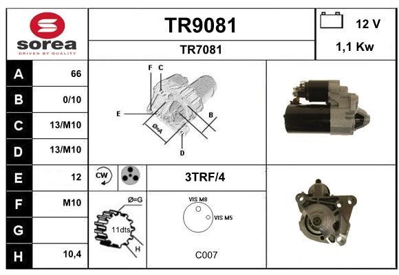 SNRA TR9081 Starter TR9081: Buy near me in Poland at 2407.PL - Good price!