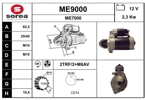 SNRA ME9000 Starter ME9000: Buy near me in Poland at 2407.PL - Good price!