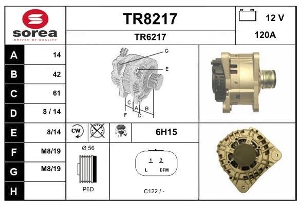 SNRA TR8217 Alternator TR8217: Buy near me in Poland at 2407.PL - Good price!