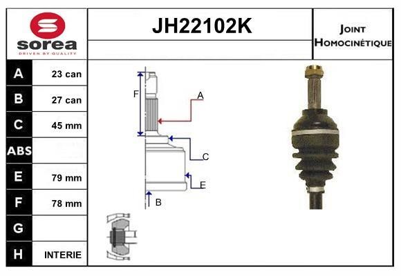 SNRA JH22102K Шарнир равных угловых скоростей (ШРУС) JH22102K: Отличная цена - Купить в Польше на 2407.PL!