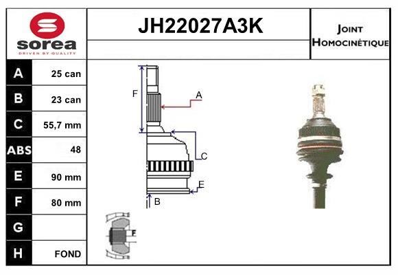 SNRA JH22027A3K CV joint JH22027A3K: Buy near me in Poland at 2407.PL - Good price!
