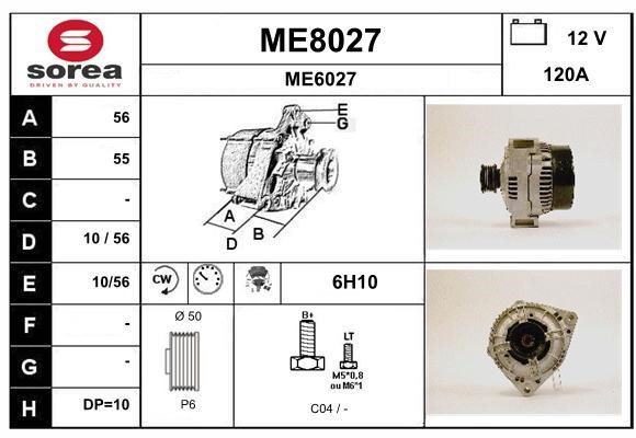 SNRA ME8027 Alternator ME8027: Buy near me in Poland at 2407.PL - Good price!