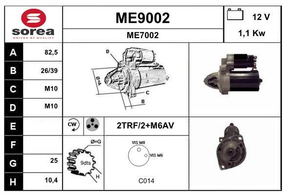 SNRA ME9002 Starter ME9002: Buy near me in Poland at 2407.PL - Good price!