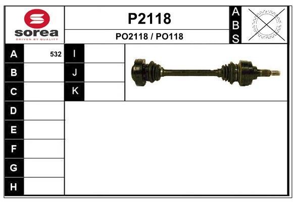 SNRA P2118 Drive Shaft P2118: Buy near me in Poland at 2407.PL - Good price!