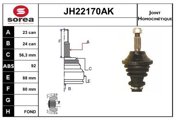SNRA JH22170AK Шарнир равных угловых скоростей (ШРУС) JH22170AK: Отличная цена - Купить в Польше на 2407.PL!