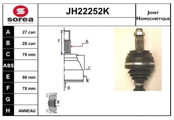 SNRA JH22252K Шарнір рівних кутових швидкостей (ШРКШ) JH22252K: Приваблива ціна - Купити у Польщі на 2407.PL!