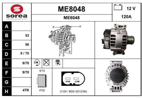 SNRA ME8048 Alternator ME8048: Dobra cena w Polsce na 2407.PL - Kup Teraz!