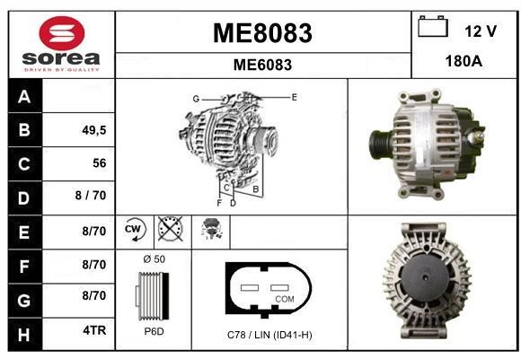 SNRA ME8083 Alternator ME8083: Buy near me in Poland at 2407.PL - Good price!