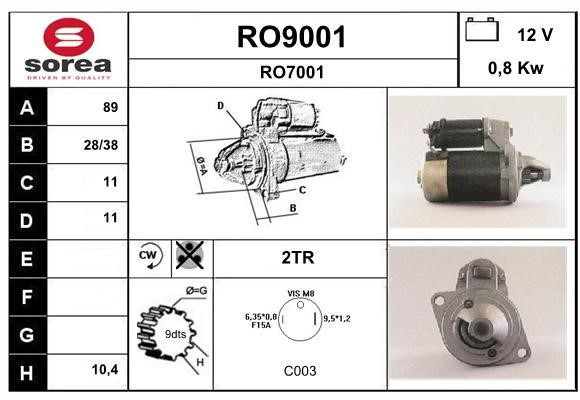 SNRA RO9001 Стартер RO9001: Приваблива ціна - Купити у Польщі на 2407.PL!