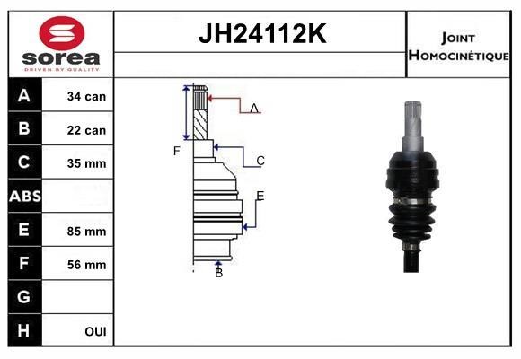 SNRA JH24112K Шарнир равных угловых скоростей (ШРУС) JH24112K: Отличная цена - Купить в Польше на 2407.PL!
