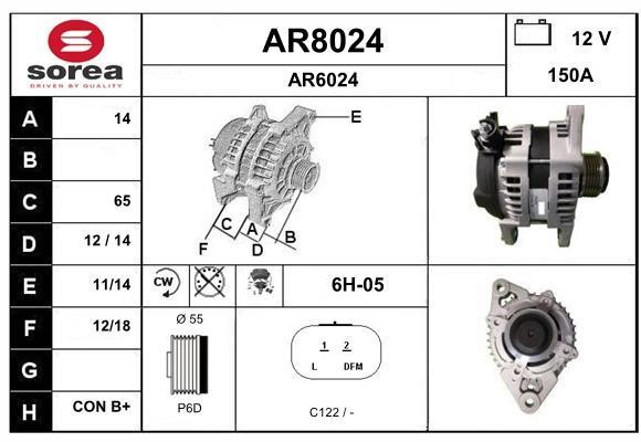 SNRA AR8024 Alternator AR8024: Buy near me in Poland at 2407.PL - Good price!