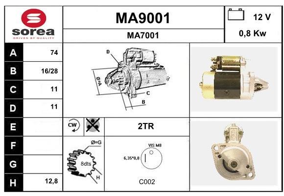 SNRA MA9001 Starter MA9001: Buy near me in Poland at 2407.PL - Good price!