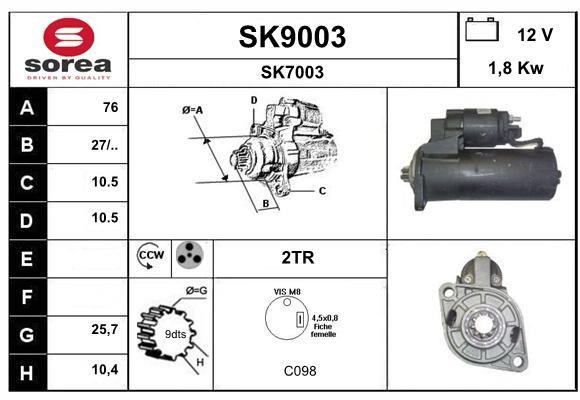 SNRA SK9003 Anlasser SK9003: Kaufen Sie zu einem guten Preis in Polen bei 2407.PL!