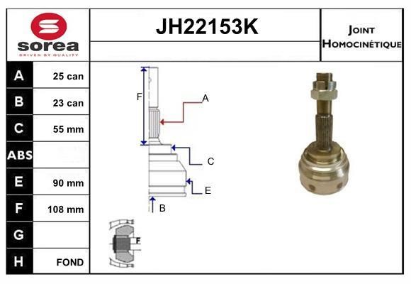 SNRA JH22153K CV joint JH22153K: Buy near me in Poland at 2407.PL - Good price!