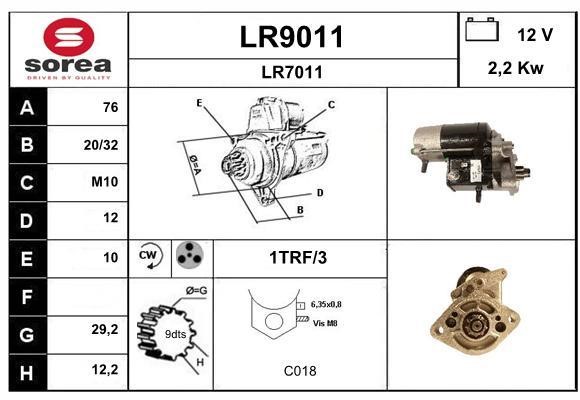 SNRA LR9011 Стартер LR9011: Отличная цена - Купить в Польше на 2407.PL!