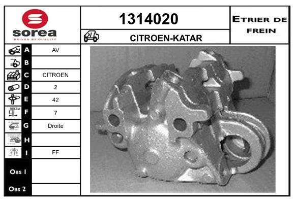 SNRA 1314020 Brake caliper front right 1314020: Buy near me in Poland at 2407.PL - Good price!