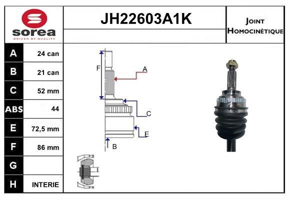 SNRA JH22603A1K Joint Kit, drive shaft JH22603A1K: Buy near me in Poland at 2407.PL - Good price!