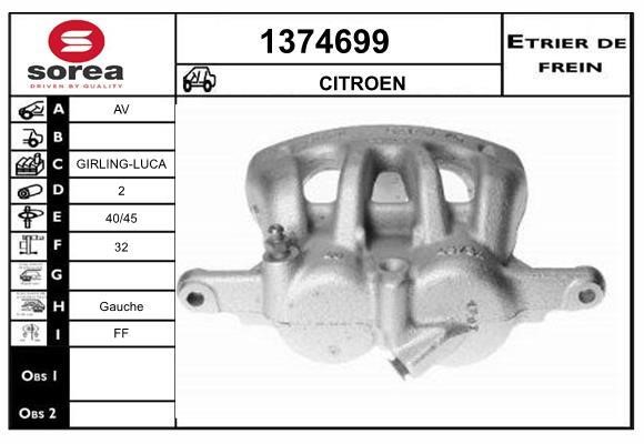 SNRA 1374699 Brake caliper 1374699: Buy near me in Poland at 2407.PL - Good price!