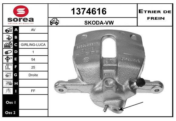 SNRA 1374616 Brake caliper front right 1374616: Buy near me in Poland at 2407.PL - Good price!