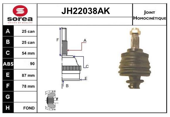 SNRA JH22038AK CV joint JH22038AK: Buy near me in Poland at 2407.PL - Good price!
