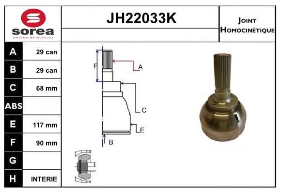 SNRA JH22033K CV joint JH22033K: Buy near me at 2407.PL in Poland at an Affordable price!