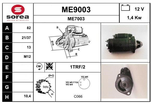 SNRA ME9003 Стартер ME9003: Отличная цена - Купить в Польше на 2407.PL!