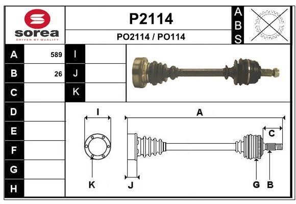 SNRA P2114 Drive Shaft P2114: Buy near me in Poland at 2407.PL - Good price!